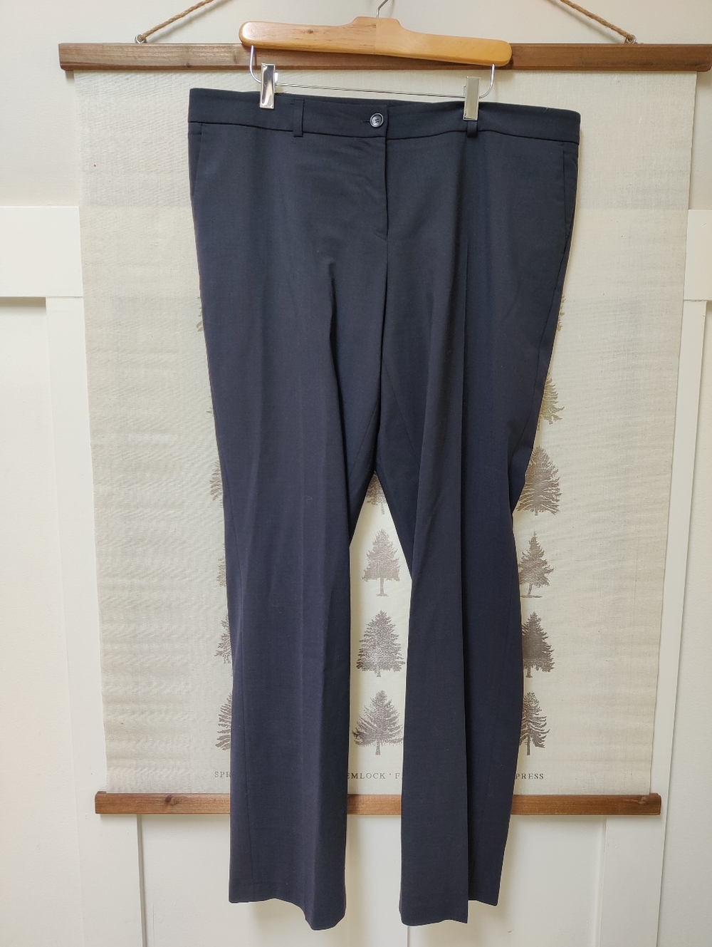 Marc Aurel Navy Virgin Wool Blend Dress Pants Trousers - EU 44 / US 12-14